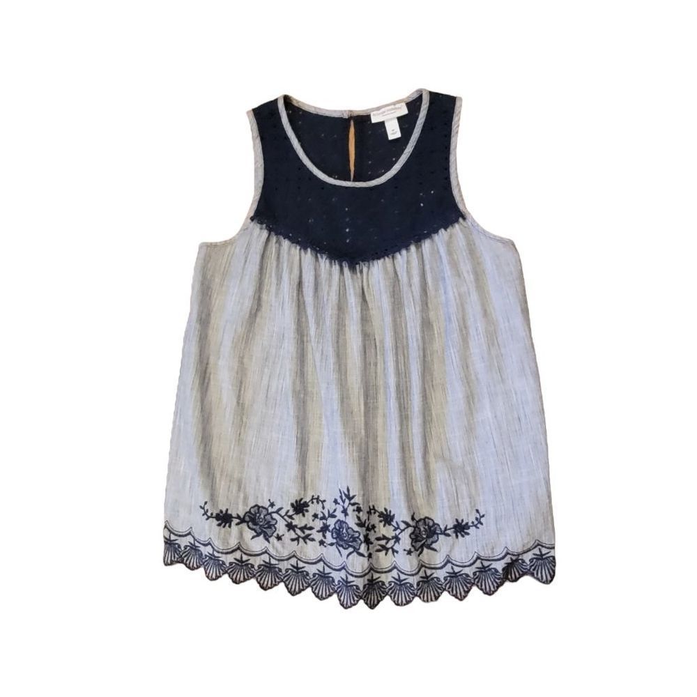 Maternity Sleeveless Embroidered Top